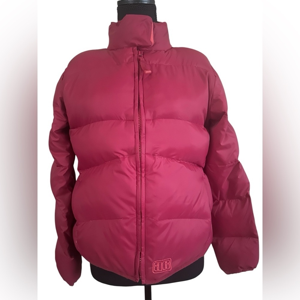 American Eagle Outfitters Y2K Pink Puffer Jacket High Collar Medium